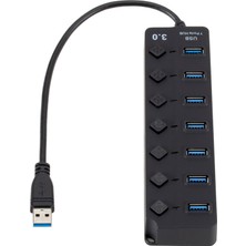 Buyfun USB 3.0 Hub Splitter 7 Portları ile On / Off Anahtarları (Yurt Dışından)