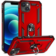 Canpay Apple iPhone 15 Uyumlu Kılıf Standlı Manyetik Yüzüklü Military Magnetic Ring Polycarbonate And Tpu Case