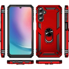 Canpay Samsung Galaxy A25 Uyumlu Kılıf Standlı Manyetik Yüzüklü Military Magnetic Ring Polycarbonate And Tpu Case