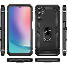 Canpay Samsung Galaxy A25 Uyumlu Kılıf Standlı Manyetik Yüzüklü Military Magnetic Ring Polycarbonate And Tpu Case