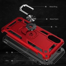 Canpay Samsung Galaxy A01 Uyumlu Kılıf Standlı Manyetik Yüzüklü Military Magnetic Ring Polycarbonate And Tpu Case