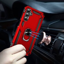 Canpay Samsung Galaxy A24 Uyumlu Kılıf Standlı Manyetik Yüzüklü Military Magnetic Ring Polycarbonate And Tpu Case