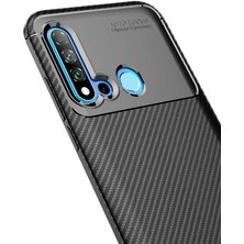 Canpay Huawei P20 Lite 2019 Uyumlu Kılıf Karbon Armor Serisi, Ultra Dayanıklı ve Esnek Slim Fit Karbon Görünümlü Silikon