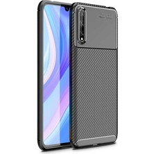 Canpay Huawei P Smart S (Y8P) Uyumlu Kılıf Karbon Armor Serisi, Ultra Dayanıklı ve Esnek Slim Fit Karbon Görünümlü Silikon