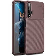 Canpay Honor 20 Uyumlu Kılıf Karbon Armor Serisi, Ultra Dayanıklı ve Esnek Slim Fit Karbon Görünümlü Silikon