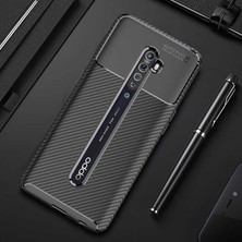 Canpay Oppo Reno 2 Uyumlu Kılıf Karbon Armor Serisi, Ultra Dayanıklı ve Esnek Slim Fit Karbon Görünümlü Silikon