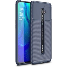 Canpay Oppo Reno 2 Uyumlu Kılıf Karbon Armor Serisi, Ultra Dayanıklı ve Esnek Slim Fit Karbon Görünümlü Silikon