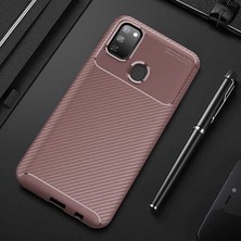 Canpay Samsung Galaxy M21 Uyumlu Kılıf Karbon Armor Serisi, Ultra Dayanıklı ve Esnek Slim Fit Karbon Görünümlü Silikon