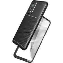 Canpay Xiaomi Mi 10T 5g Uyumlu Kılıf Karbon Armor Serisi, Ultra Dayanıklı ve Esnek Slim Fit Karbon Görünümlü Silikon