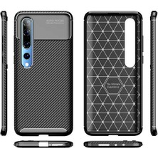 Canpay Xiaomi Mi 10 Uyumlu Kılıf Karbon Armor Serisi, Ultra Dayanıklı ve Esnek Slim Fit Karbon Görünümlü Silikon