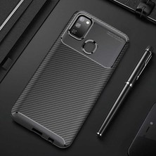 Canpay Samsung Galaxy M21 Uyumlu Kılıf Karbon Armor Serisi, Ultra Dayanıklı ve Esnek Slim Fit Karbon Görünümlü Silikon