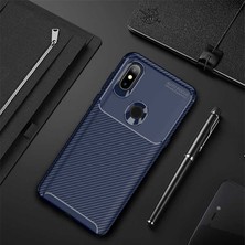 Canpay Xiaomi Mi Mix 3 Uyumlu Kılıf Karbon Armor Serisi, Ultra Dayanıklı ve Esnek Slim Fit Karbon Görünümlü Silikon