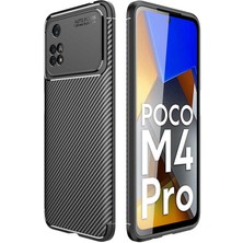 Canpay Xiaomi Poco M4 Pro 4g Uyumlu Kılıf Karbon Armor Serisi, Ultra Dayanıklı ve Esnek Slim Fit Karbon Görünümlü Silikon