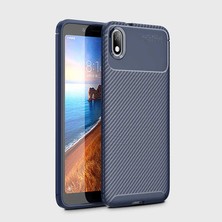 Canpay Xiaomi Redmi 7A Uyumlu Kılıf Karbon Armor Serisi, Ultra Dayanıklı ve Esnek Slim Fit Karbon Görünümlü Silikon