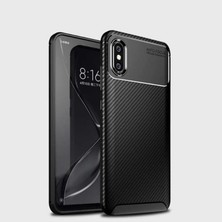 Canpay Xiaomi Mi Max 3 Uyumlu Kılıf Karbon Armor Serisi, Ultra Dayanıklı ve Esnek Slim Fit Karbon Görünümlü Silikon