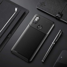 Canpay Xiaomi Mi Max 3 Uyumlu Kılıf Karbon Armor Serisi, Ultra Dayanıklı ve Esnek Slim Fit Karbon Görünümlü Silikon