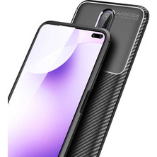 Canpay Xiaomi Redmi K30 Uyumlu Kılıf Karbon Armor Serisi, Ultra Dayanıklı ve Esnek Slim Fit Karbon Görünümlü Silikon