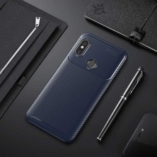 Canpay Xiaomi Redmi Note 6 Pro Uyumlu Kılıf Karbon Armor Serisi, Ultra Dayanıklı ve Esnek Slim Fit Karbon Görünümlü Silikon