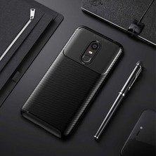 Canpay Xiaomi Redmi 5 Plus Uyumlu Kılıf Karbon Armor Serisi, Ultra Dayanıklı ve Esnek Slim Fit Karbon Görünümlü Silikon