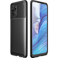 Canpay Xiaomi Redmi Note 10S Uyumlu Kılıf Karbon Armor Serisi, Ultra Dayanıklı ve Esnek Slim Fit Karbon Görünümlü Silikon