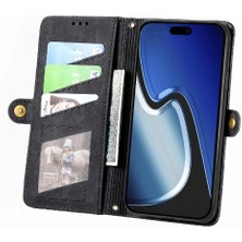 SZY Market IPhone 15 Için Flip Case Deri Kılıf Cüzdan Kapak Kapak Darbeye Basit (Yurt Dışından)