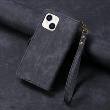 SZY Market IPhone 15 Için Flip Case Deri Kılıf Cüzdan Kapak Kapak Darbeye Basit (Yurt Dışından)