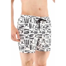 Raru Su Itici Kumaş Deniz Şortu Erkek Deniz Şortu 1-RDSH-005BEYAZ-SYH