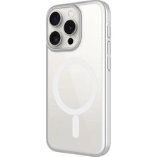 ZORE Apple iPhone 15 Pro Max Uyumlu Wireless Şarj Özellikli Sert Pc Mat Riksos Magsafe Kapak-Siyah