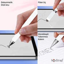 Novstrap Apple iPad 7 8 9 Nesil 10.2 Inç ile Uyumlu 3in1 Stylus Dokunmatik Tablet Kalemi Pencil