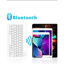 Qasul Bluetooth Klavye ve Fare Seti Taşınabilir Şarj Edilebilir Kablosuz Taşınabilir Android Tablet Cep Telefonu Samsung Akıllı Telefon iPhone iPad Mini Pro Air Windows