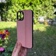 Bumudur Aksesuar iPhone 12 Pro Max Kamera Korumalı Pembe Süet Kılıf