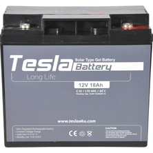 Tesla Akü 12V 18 Amper (Ah) Solar Jel Akü (Yeni Üretim)