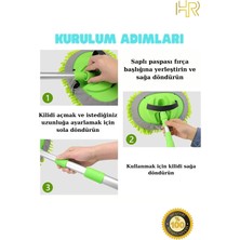 HRPAK Çok Fonksiyonlu 2 In 1 Mikrofiber Araba Yıkama Fırçası Teleskopik Uzun Saplı Detay Fırçası