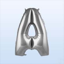 Süsle Bebek ve Parti A Harf Gümüş Folyo Balon - 76 cm