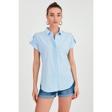 Vitrin Kol Detaylı Kısa Kol Gömlek