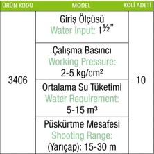 Metsan 3406 B/2 Açısız Yağmurlama Başlığı  1 1/2"