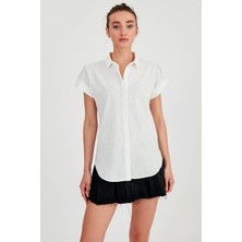 Vitrin Kol Detaylı Kısa Kol Gömlek