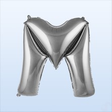 Süsle Bebek ve Parti M Harf Gümüş Folyo Balon - 76 cm