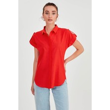 Vitrin Kol Detaylı Kısa Kol Gömlek