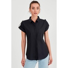 Vitrin Kol Detaylı Kısa Kol Gömlek