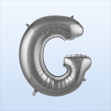 Süsle Bebek ve Parti G Harf Gümüş Folyo Balon - 76 cm