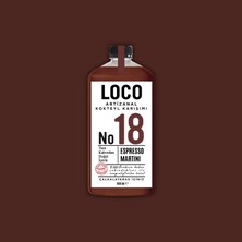 LocoShop NO 18 Espresso Martini Artizanal Alkolsüz Karışım Taze Sıkma Meyve Kokteyl Mix 900 ml