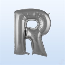 Süsle Bebek ve Parti R Harf Gümüş Folyo Balon - 76 cm