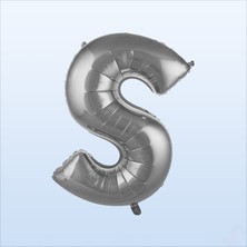 Süsle Bebek ve Parti S Harf Gümüş Folyo Balon - 76 cm