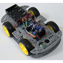 Robimaker Arduino 4WD Araba Kiti Araç Şase HC05 Bluetooth (Montajlı)