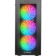 Rampage Plaıd V5 600W 80PLUS Bronze 4X120MM Rgb Fanlı Midt Atx Siyah Kasa