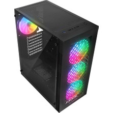 Rampage Plaıd V5 600W 80PLUS Bronze 4X120MM Rgb Fanlı Midt Atx Siyah Kasa