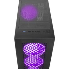 Rampage Plaıd V5 600W 80PLUS Bronze 4X120MM Rgb Fanlı Midt Atx Siyah Kasa