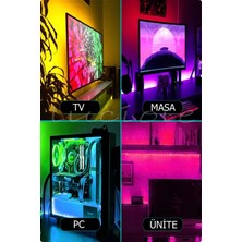 Luciole Rgb Tak Çalıştır Aplik 16 Renkli 4 Animasyonlu Tv Arkası  Yatak Odası  Bilgisayar  1metre  LCAPL46