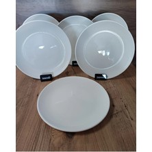 Bonna Porselen Iris White Serisi 6'Lı 27 Cm Düz Servis Tabağı